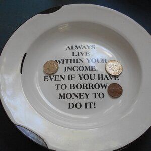 Metal Coin Holder Dish- Funny